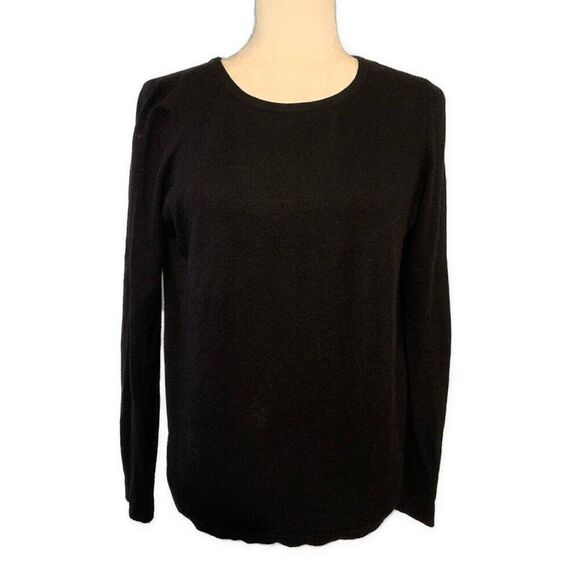 Ann Taylor Solid Black Crew Neck Long Sleeve Sweater Small - Picture 1 of 4